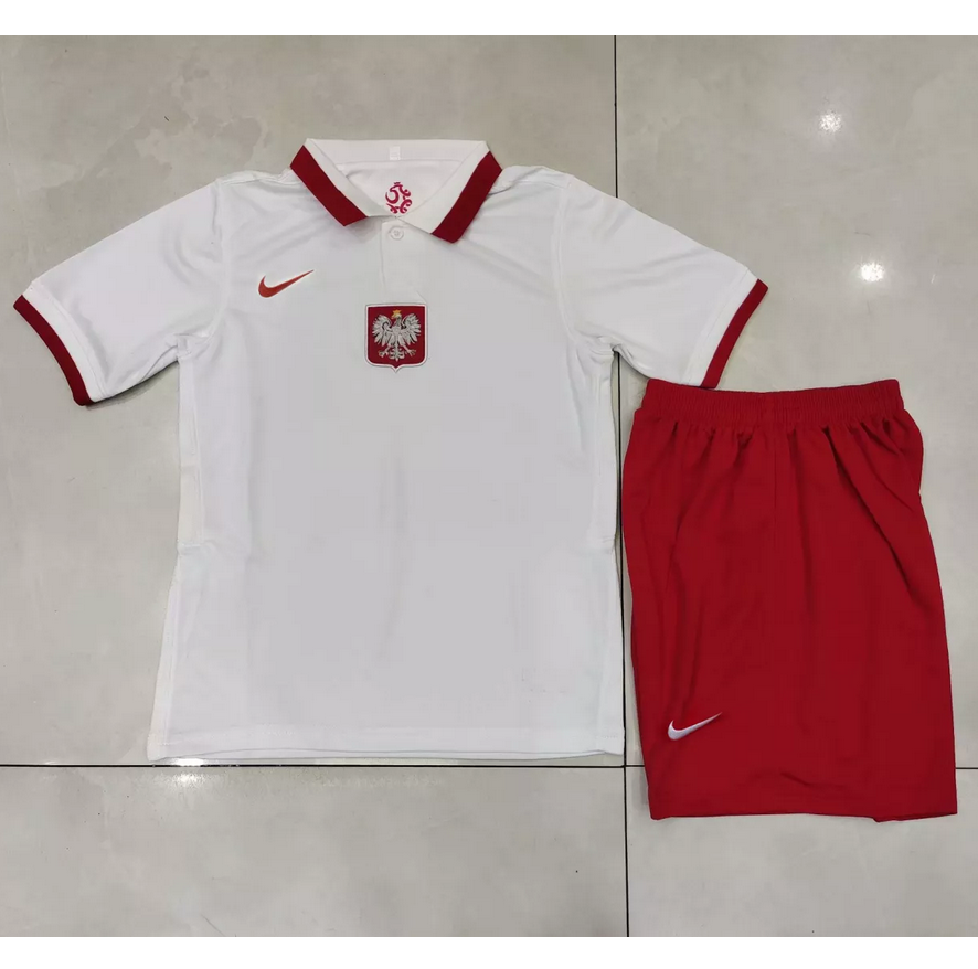 Kids Poland 2021/22 Home Soccer Kits Shirt With Shorts